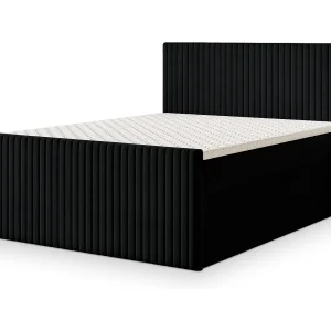 Boxspringbed TERVAN 140×200 cm Set met hoofdbord, bedbodem en matras, Zwart