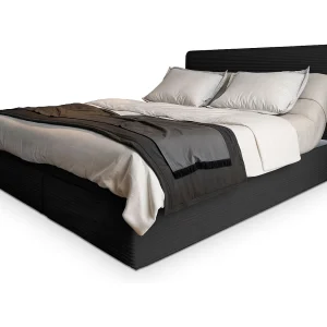 Boxspringbed ASTOR 140×200 cm Set met hoofdbord, bedbodem en matras, Zwart
