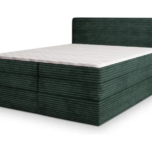 Boxspringbed LUNERA 140×200 cm Set met hoofdbord, bedbodem en matras, Dennengroen