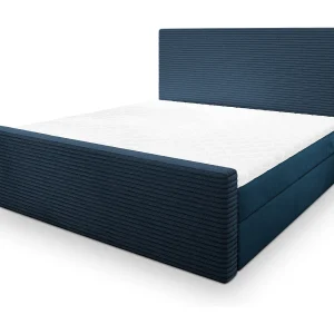 Boxspringbed ALORIA 140×200 cm Set met hoofdbord, bedbodem en matras, Blauw