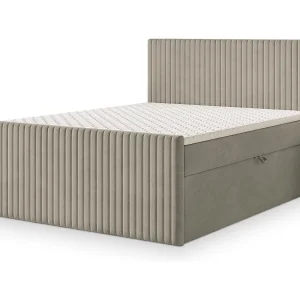 Boxspringbed TERVAN 140×200 cm Set met hoofdbord, bedbodem en matras, Beige