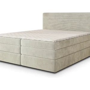 Boxspringbed MATERN 160×200 cm Set met hoofdbord, bedbodem en matras, Crème Boxspringbed MATERN 160×200 cm Set met hoofdbord, bedbodem en matras, Crème