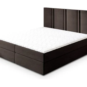 Boxspringbed LARIO 180×200 cm Set met hoofdbord, bedbodem en matras, Bruin