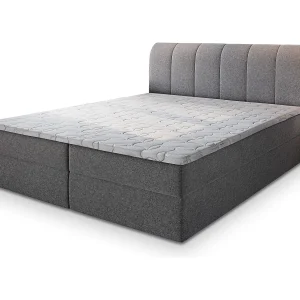 Boxspringbed CEVANO 140×200 cm Set met hoofdbord, bedbodem en matras, Grijs