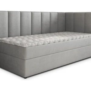 Boxspringbed BEVE 100×200 cm Set met hoofdbord, bedbodem en matras, Lichtgrijs Boxspringbed BEVE 100×200 cm Set met hoofdbord, bedbodem en matras, Lichtgrijs