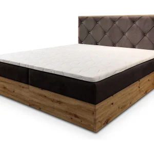 Boxspringbed FOSCO 180×200 cm Set met hoofdbord, bedbodem en matras, Bruin Boxspringbed FOSCO 180×200 cm Set met hoofdbord, bedbodem en matras, Bruin