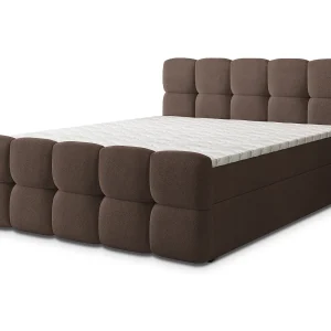 Boxspringbed BRUME 160×200 cm Set met hoofdbord, bedbodem en matras, Bruin