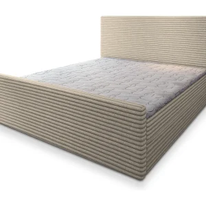 Boxspringbed BRENTO 140×200 cm Set met hoofdbord, bedbodem en matras, Crème