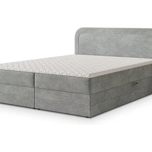 Boxspringbed ARMEL 140×200 cm Set met hoofdbord, bedbodem en matras, Lichtgrijs