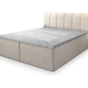 Boxspringbed CEVANO 160×200 cm Set met hoofdbord, bedbodem en matras, Beige
