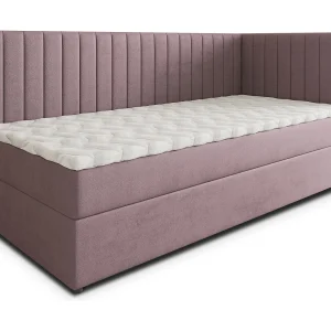 Boxspringbed ARIS 90×200 cm Set met hoofdbord, bedbodem en matras, Poederroze