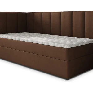 Boxspringbed BEVE 80×200 cm Set met hoofdbord, bedbodem en matras, Bruin Boxspringbed BEVE 80×200 cm Set met hoofdbord, bedbodem en matras, Bruin