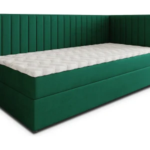 Boxspringbed ARIS 80×200 cm Set met hoofdbord, bedbodem en matras, Dennengroen Boxspringbed ARIS 80×200 cm Set met hoofdbord, bedbodem en matras, Dennengroen
