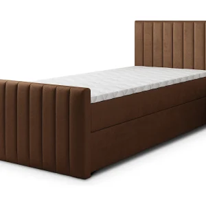 Boxspringbed ARION 90×200 cm Set met hoofdbord, bedbodem en matras, Bruin Boxspringbed ARION 90×200 cm Set met hoofdbord, bedbodem en matras, Bruin