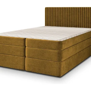 Boxspringbed FELBIO 180×200 cm Set met hoofdbord, bedbodem en matras, Geel Boxspringbed FELBIO 180×200 cm Set met hoofdbord, bedbodem en matras, Geel