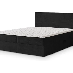 Boxspringbed NIRA 140×200 cm Set met hoofdbord, bedbodem en matras, Zwart Boxspringbed NIRA 140×200 cm Set met hoofdbord, bedbodem en matras, Zwart