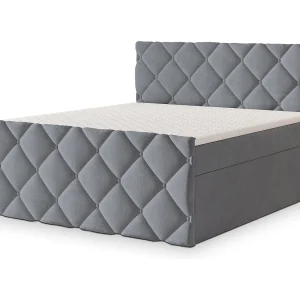 Boxspringbed ROVARI 140×200 cm Set met hoofdbord, bedbodem en matras, Grijs