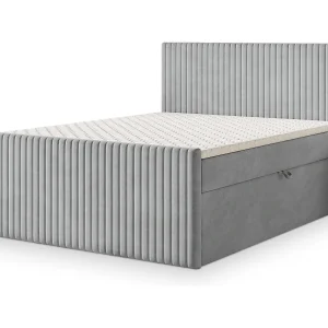 Boxspringbed TERVAN 140×200 cm Set met hoofdbord, bedbodem en matras, Lichtgrijs