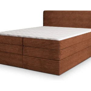 Boxspringbed LUNERA 160×200 cm Set met hoofdbord, bedbodem en matras, Bruin