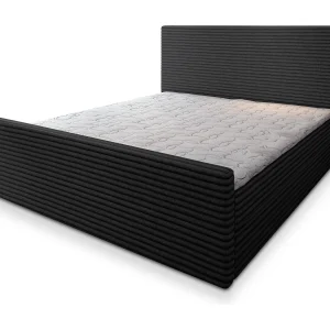 Boxspringbed BRENTO 140×200 cm Set met hoofdbord, bedbodem en matras, Zwart