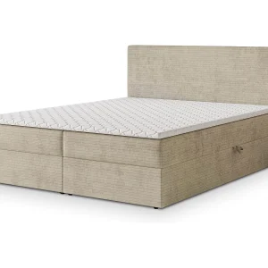 Boxspringbed NIRA 180×200 cm Set met hoofdbord, bedbodem en matras, Crème Boxspringbed NIRA 180×200 cm Set met hoofdbord, bedbodem en matras, Crème