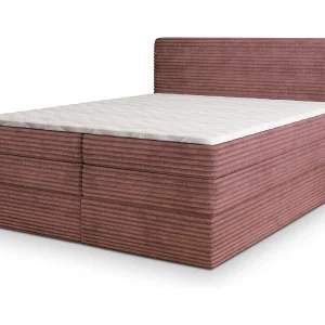 Boxspringbed LUNERA 140×200 cm Set met hoofdbord, bedbodem en matras, Poederroze