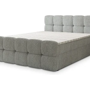 Boxspringbed BRUME 140×200 cm Set met hoofdbord, bedbodem en matras, Lichtgrijs Boxspringbed BRUME 140×200 cm Set met hoofdbord, bedbodem en matras, Lichtgrijs