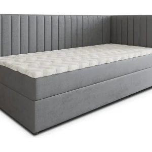 Boxspringbed ARIS 80×200 cm Set met hoofdbord, bedbodem en matras, Grijs Boxspringbed ARIS 80×200 cm Set met hoofdbord, bedbodem en matras, Grijs
