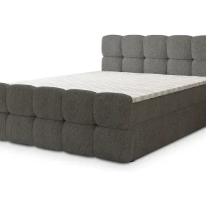 Boxspringbed BRUME 160×200 cm Set met hoofdbord, bedbodem en matras, Grijs