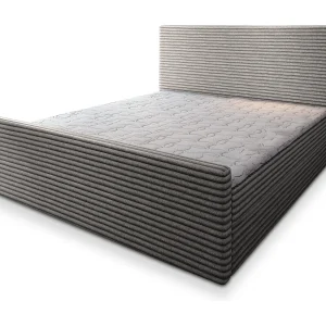 Boxspringbed BRENTO 140×200 cm Set met hoofdbord, bedbodem en matras, Lichtgrijs