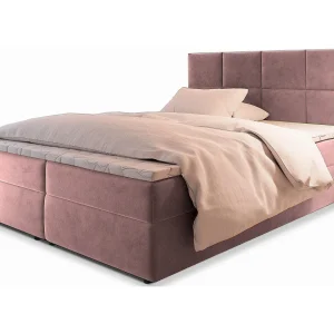 Boxspringbed LENA 160×200 cm Set met hoofdbord, bedbodem en matras, Poederroze Boxspringbed LENA 160×200 cm Set met hoofdbord, bedbodem en matras, Poederroze