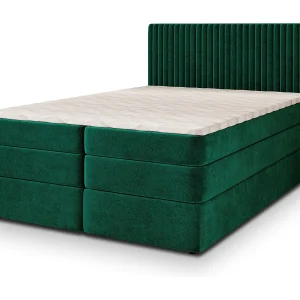 Boxspringbed FELBIO 160×200 cm Set met hoofdbord, bedbodem en matras, Dennengroen