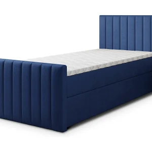 Boxspringbed ARION 100×200 cm Set met hoofdbord, bedbodem en matras, Blauw