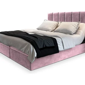 Boxspringbed BARINO 140×200 cm Set met hoofdbord, bedbodem en matras, Poederroze