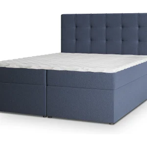 Boxspringbed PALMA 180×200 cm Set met hoofdbord, bedbodem en matras, Blauw