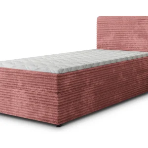 Boxspringbed PISA 90×200 cm Set met hoofdbord, bedbodem en matras, Poederroze