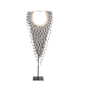 De Tribal Beaded Ketting op Standaard – Zwart Wit