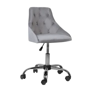 Bureaustoel Draaibaar PARRISH Fluweel Grijs Bureaustoel Draaibaar PARRISH Fluweel Grijs
