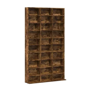 Cd-kast 102x23x177,5 cm bewerkt hout gerookt eikenkleurig