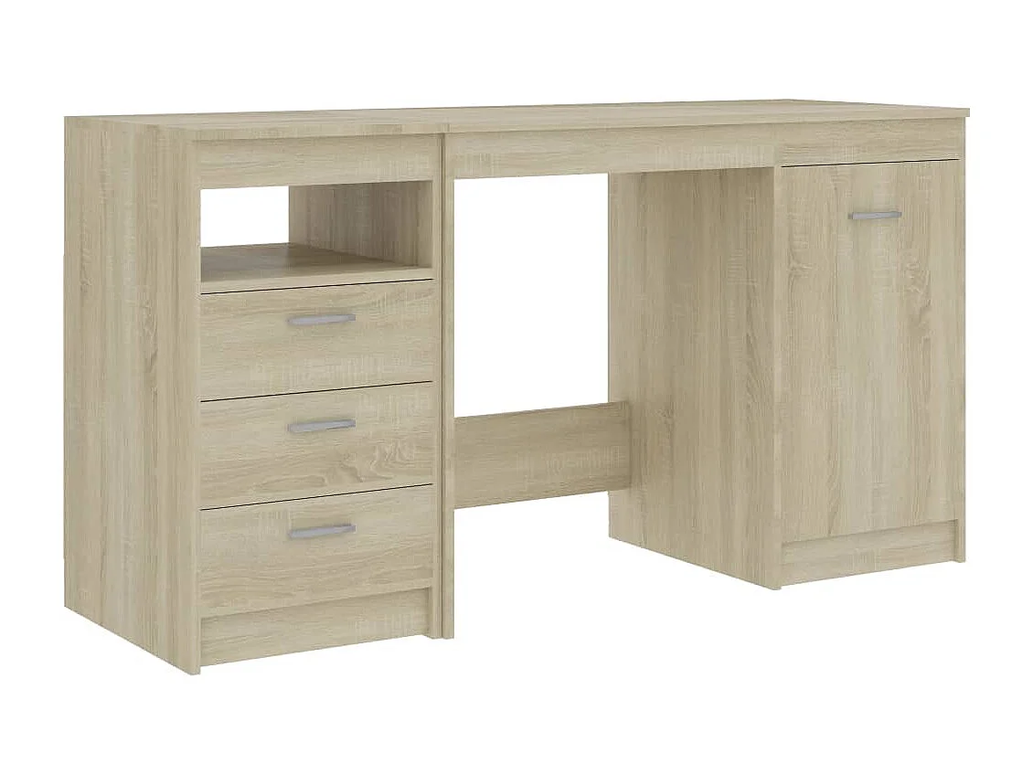 Bureau 140x50x76 cm bewerkt hout sonoma eikenkleurig