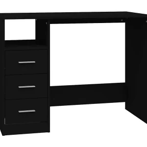 Bureau met lades 102x50x76 cm bewerkt hout zwart