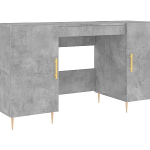 Bureau 140x50x75 cm bewerkt hout betongrijs