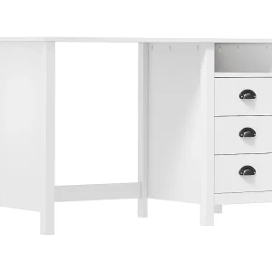 Bureau Hill 3 lades 120x50x74 cm massief grenenhout