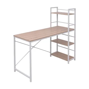 Bureau met boekenkast 4-laags eikenkleurig