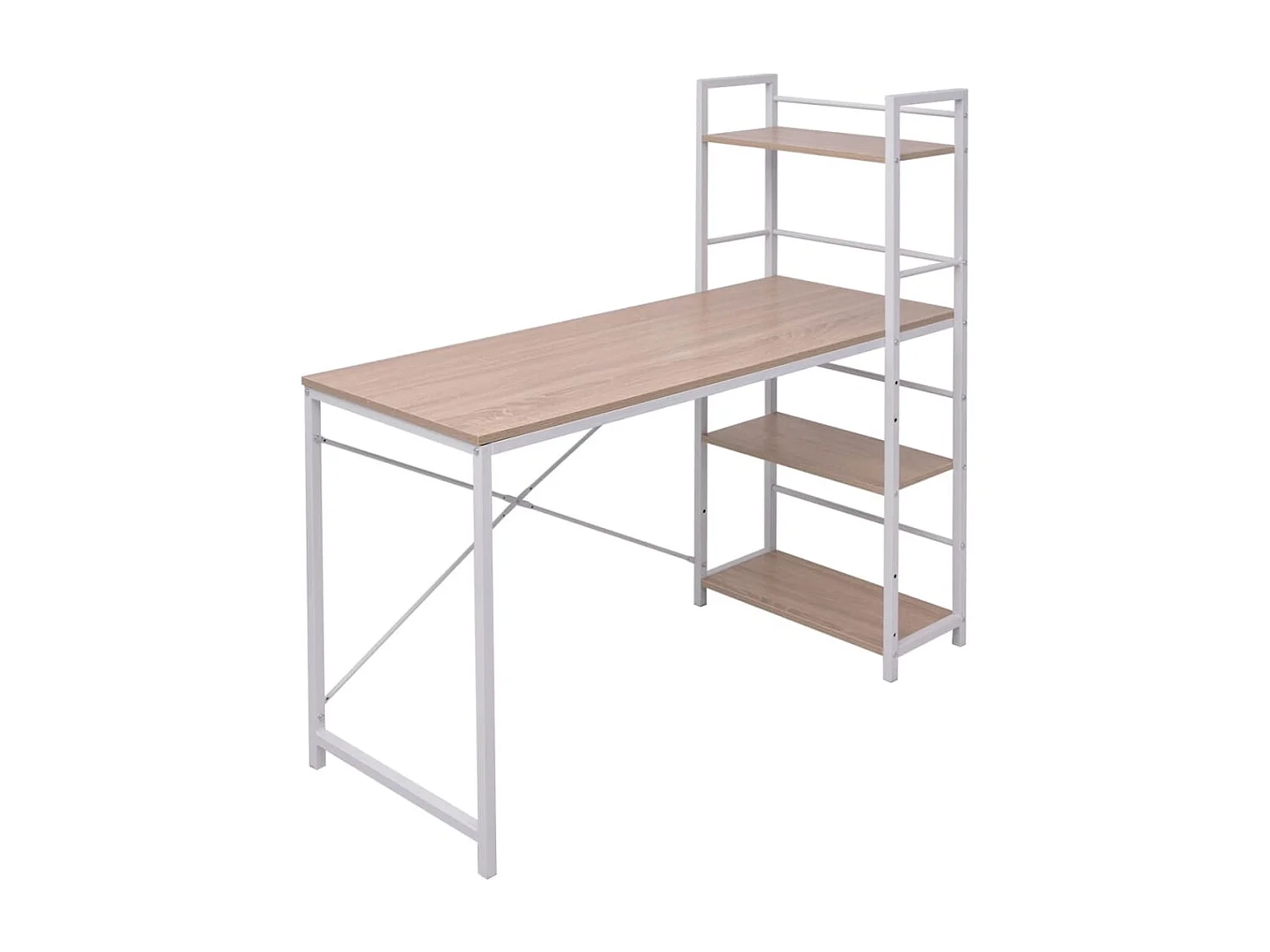 Bureau met boekenkast 4-laags eikenkleurig