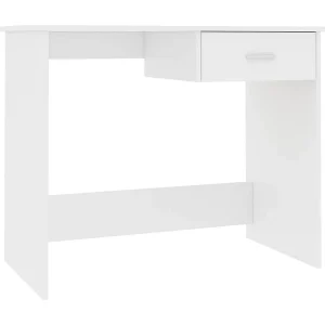 Bureau 100x50x76 cm bewerkt hout wit Bureau 100x50x76 cm bewerkt hout wit