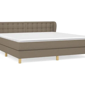 Boxspring met matras stof taupe 180×200 cm Boxspring met matras stof taupe 180×200 cm