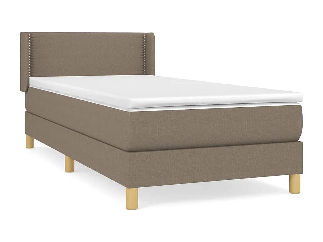 Boxspring met matras stof taupe 90x190 cm