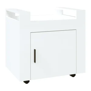 Bureaukastje 60x45x60 cm bewerkt hout hoogglans wit