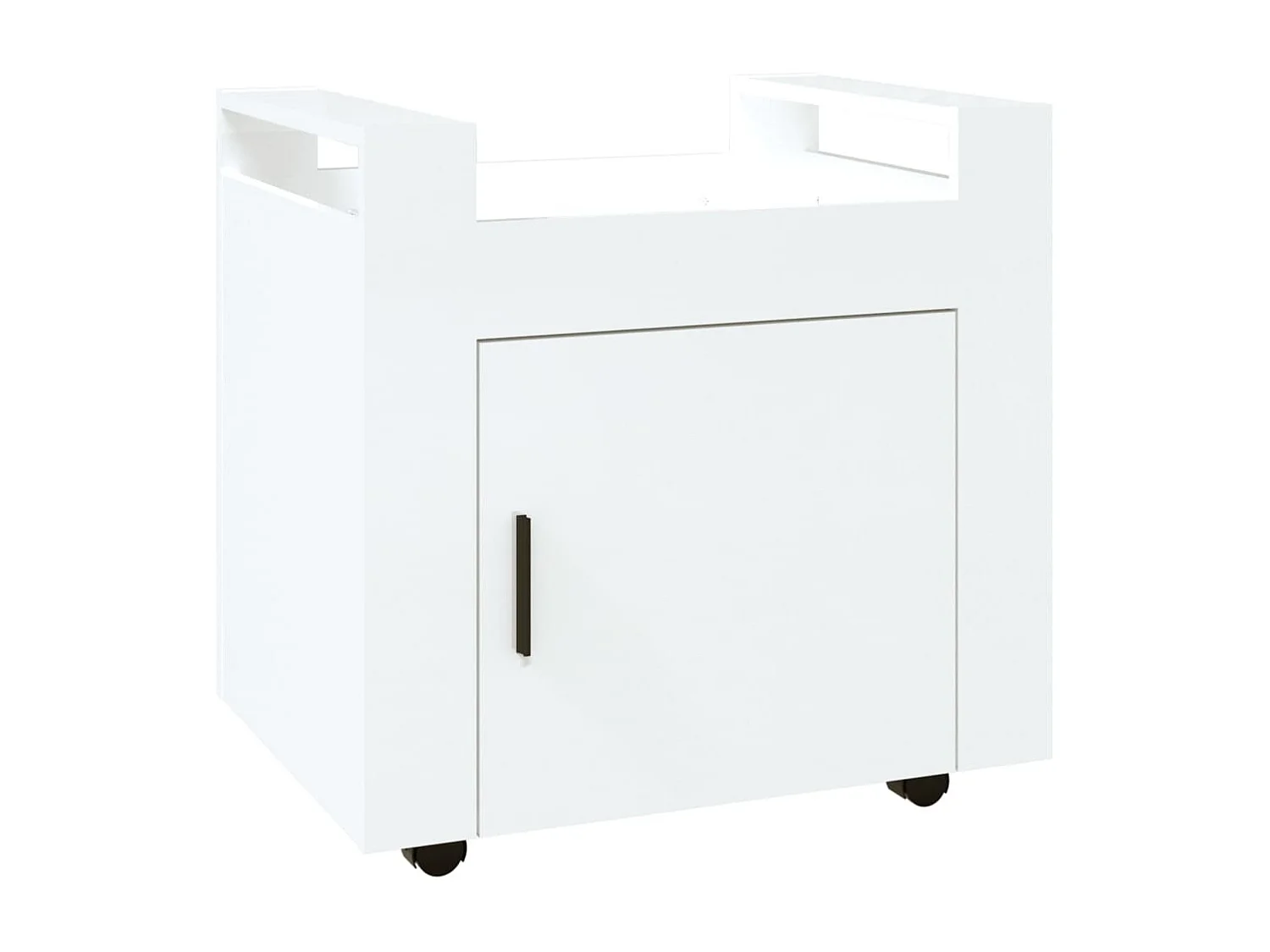 Bureaukastje 60x45x60 cm bewerkt hout hoogglans wit